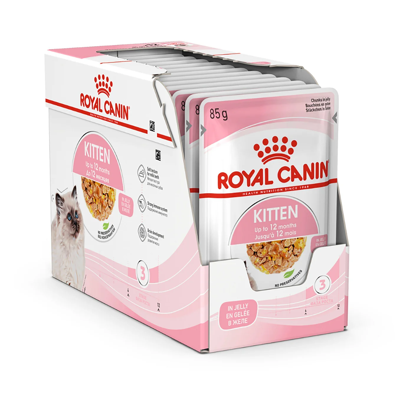 غذای پوچ بچه گربه رویال کنین کیتن ژلی ROYAL CANIN KITTEN JELLY 12 * 85G - Image 1